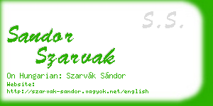 sandor szarvak business card